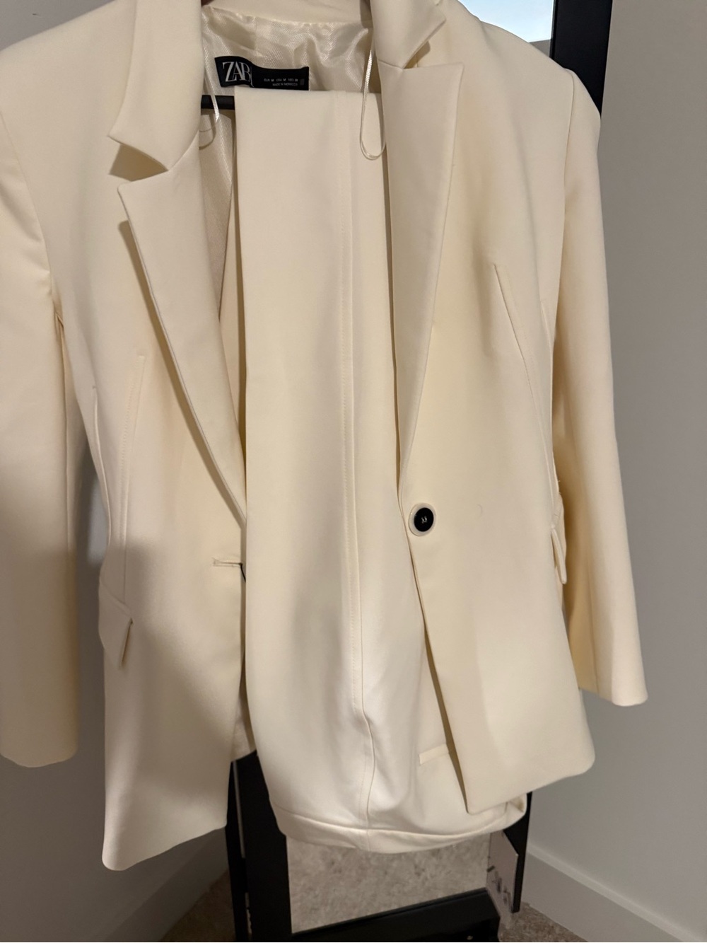 Zara Cream Single-Button Tailored Blazer and pant suite - Picture 5 of 5